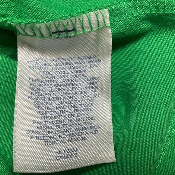 LANDS END Cotton / Poly blend Short Sleeve Green Tee Contrast Stitching US Sz 1X - Picture 9 of 10